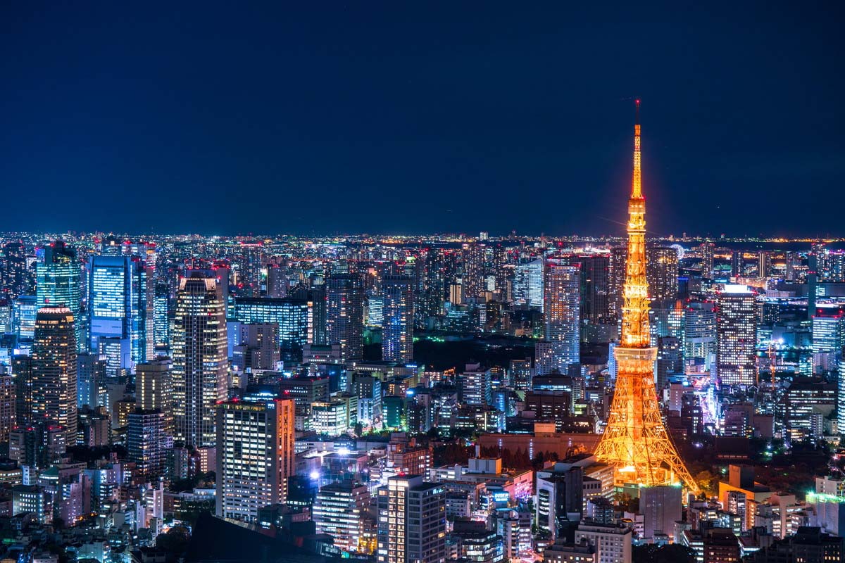 Tháp Tokyo Tower phong cảnh Nhật Bản trong đêm